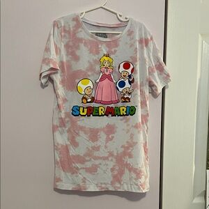 Nintendo Super Mario Kids T-Shirt - Pink and White